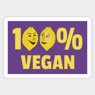 100% Vegan - lemons with cartoon faces Sticker